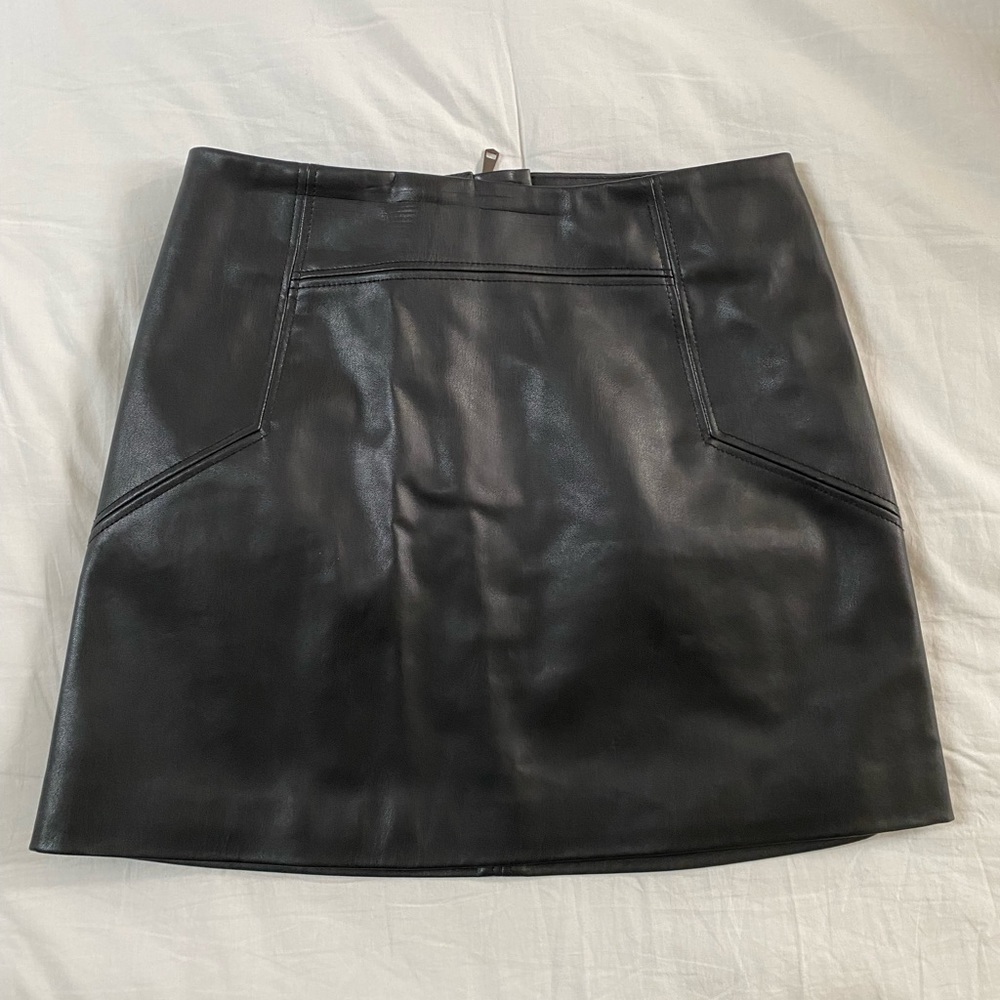 Black faux leather skirt